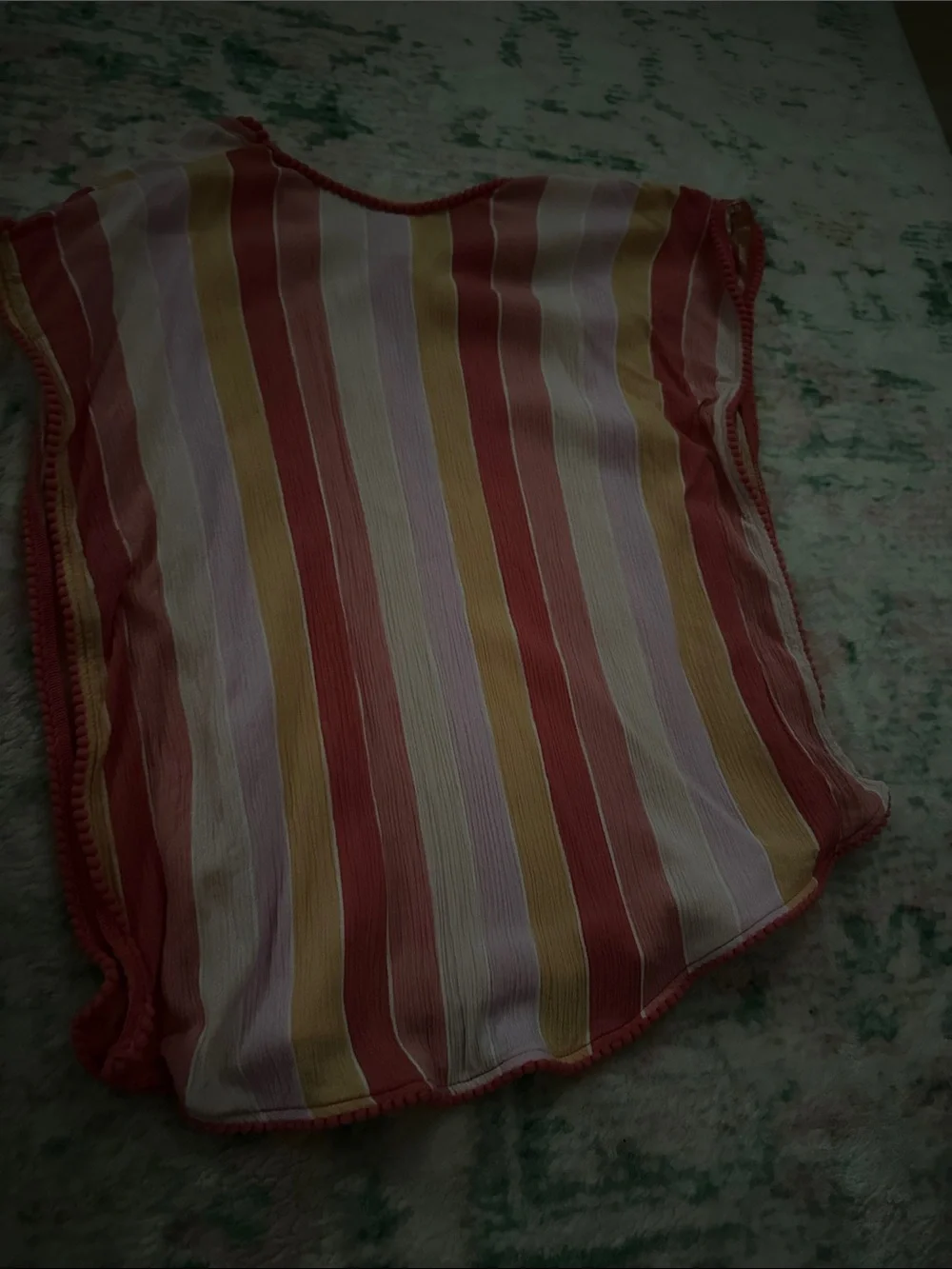 Cat & Jack Striped V-Neck Tank Top in Pink, Yellow & Cream